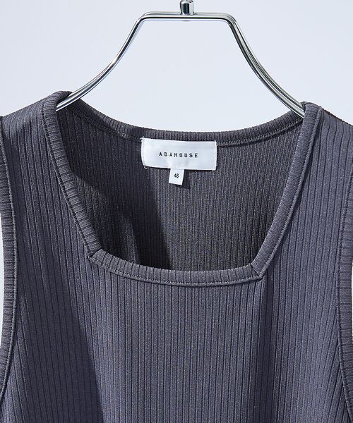 ABAHOUSE / アバハウス キャミソール・チューブトップ | 【スクエアネック】ストレッチ テレコ タンクトップ | 詳細11