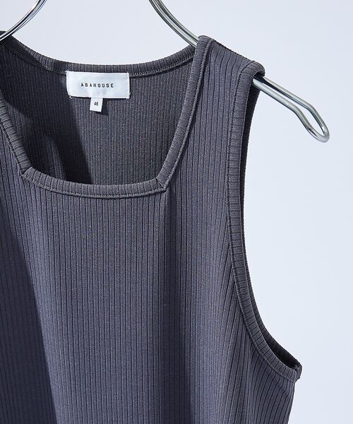 ABAHOUSE / アバハウス キャミソール・チューブトップ | 【スクエアネック】ストレッチ テレコ タンクトップ | 詳細12