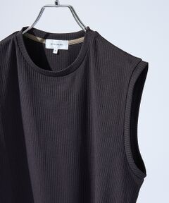 ABAHOUSE / アバハウス キャミソール・チューブトップ | 【ストレッチテレコ】ノースリーブ クルーネック Tシャツ / タンクトップ