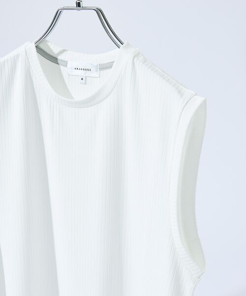 ABAHOUSE / アバハウス キャミソール・チューブトップ | 【ストレッチテレコ】ノースリーブ クルーネック Tシャツ / タンクトップ | 詳細4