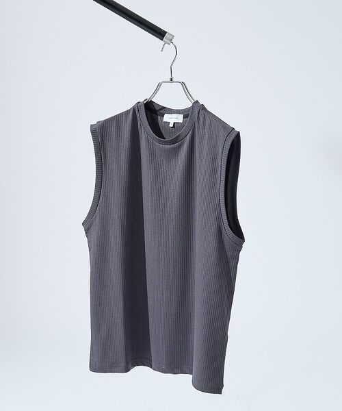 ABAHOUSE / アバハウス キャミソール・チューブトップ | 【ストレッチテレコ】ノースリーブ クルーネック Tシャツ / タンクトップ | 詳細9