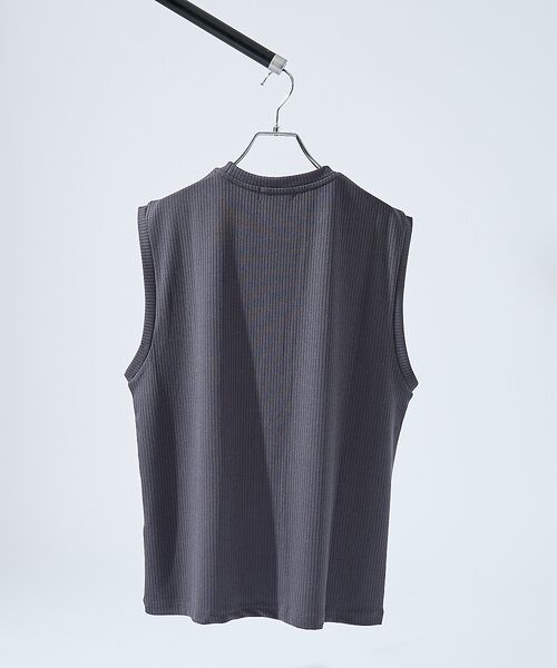 ABAHOUSE / アバハウス キャミソール・チューブトップ | 【ストレッチテレコ】ノースリーブ クルーネック Tシャツ / タンクトップ | 詳細10