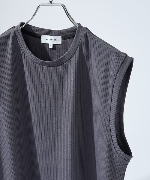 ABAHOUSE / アバハウス キャミソール・チューブトップ | 【ストレッチテレコ】ノースリーブ クルーネック Tシャツ / タンクトップ | 詳細11