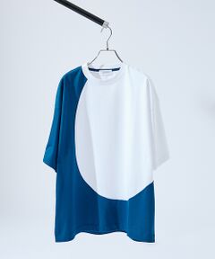ABAHOUSE / アバハウス Tシャツ | ウズマキ バイカラー 半袖Tシャツ / オーバーサイズ