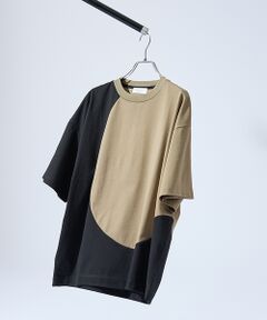 ABAHOUSE / アバハウス Tシャツ | ウズマキ バイカラー 半袖Tシャツ / オーバーサイズ