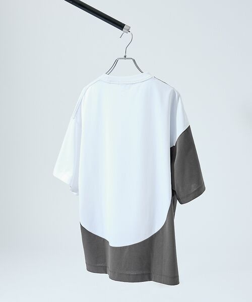 ABAHOUSE / アバハウス Tシャツ | ウズマキ バイカラー 半袖Tシャツ / オーバーサイズ | 詳細3