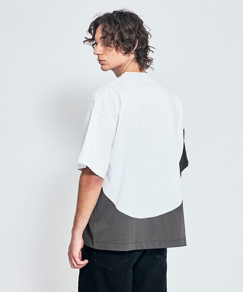 ABAHOUSE / アバハウス Tシャツ | ウズマキ バイカラー 半袖Tシャツ / オーバーサイズ | 詳細7