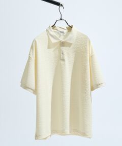 ABAHOUSE / アバハウス ポロシャツ | ウェーブリンクル　フクレジャガード ポロシャツ/ オーバーサイズ/ ストレッチ【