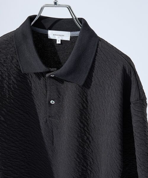 ABAHOUSE / アバハウス ポロシャツ | ウェーブリンクル　フクレジャガード ポロシャツ/ オーバーサイズ/ ストレッチ | 詳細13