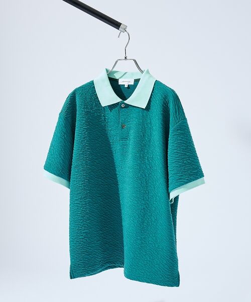 ABAHOUSE / アバハウス ポロシャツ | ウェーブリンクル　フクレジャガード ポロシャツ/ オーバーサイズ/ ストレッチ | 詳細9