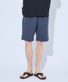 ABAHOUSE / アバハウス ショート・ハーフ・半端丈パンツ | 【セットアップ対応】ウェーブリンクル　フクレジャガード ショートパンツ/ オーバ