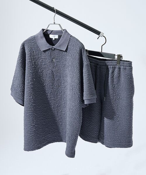 ABAHOUSE / アバハウス ショート・ハーフ・半端丈パンツ | 【セットアップ対応】ウェーブリンクル フクレジャガード ショートパンツ/ オーバ | 詳細10