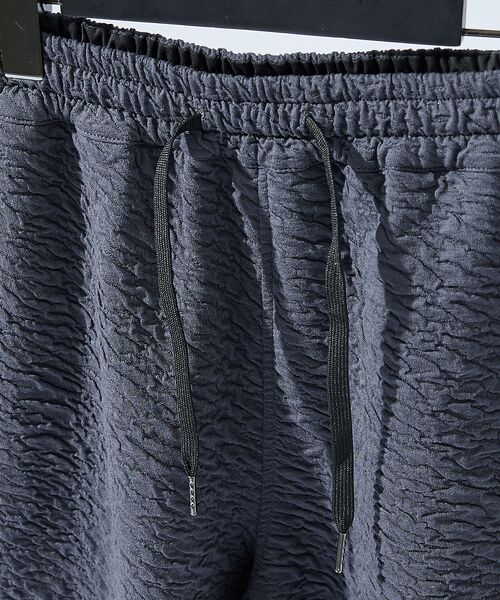 ABAHOUSE / アバハウス ショート・ハーフ・半端丈パンツ | 【セットアップ対応】ウェーブリンクル フクレジャガード ショートパンツ/ オーバ | 詳細3