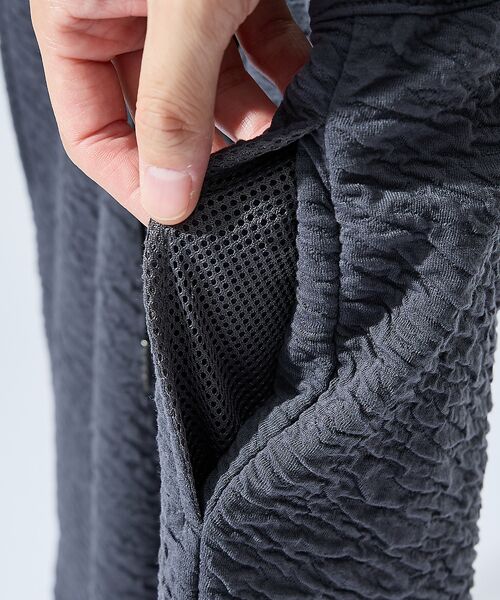 ABAHOUSE / アバハウス ショート・ハーフ・半端丈パンツ | 【セットアップ対応】ウェーブリンクル フクレジャガード ショートパンツ/ オーバ | 詳細4