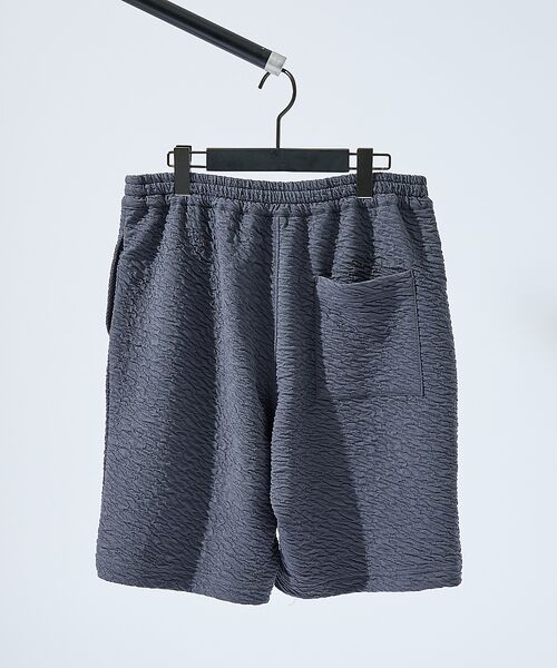 ABAHOUSE / アバハウス ショート・ハーフ・半端丈パンツ | 【セットアップ対応】ウェーブリンクル フクレジャガード ショートパンツ/ オーバ | 詳細6