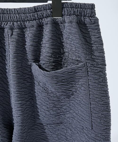 ABAHOUSE / アバハウス ショート・ハーフ・半端丈パンツ | 【セットアップ対応】ウェーブリンクル フクレジャガード ショートパンツ/ オーバ | 詳細7