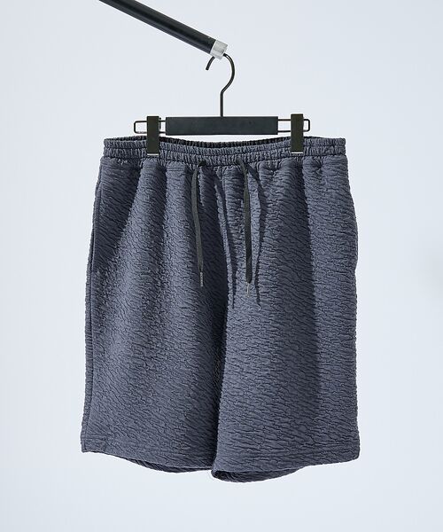 ABAHOUSE / アバハウス ショート・ハーフ・半端丈パンツ | 【セットアップ対応】ウェーブリンクル フクレジャガード ショートパンツ/ オーバ | 詳細9