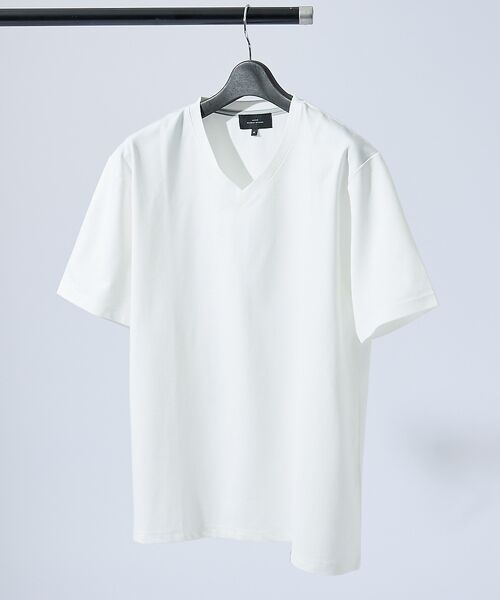 ABAHOUSE / アバハウス Tシャツ | 【定番】ドレスポンチ Vネック 半袖Tシャツ / ストレッチ 冷涼感 | 詳細2