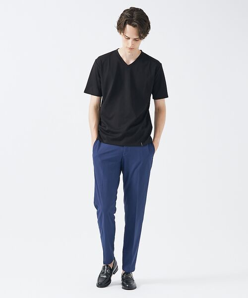 ABAHOUSE / アバハウス Tシャツ | 【定番】ドレスポンチ Vネック 半袖Tシャツ / ストレッチ 冷涼感 | 詳細9