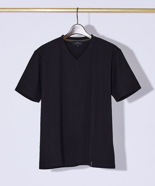 ABAHOUSE / アバハウス Tシャツ | 【定番】ドレスポンチ Vネック 半袖Tシャツ / ストレッチ 冷涼感 | 詳細10