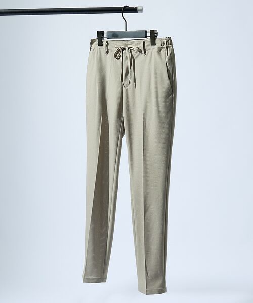 ABAHOUSE / アバハウス スラックス・ドレスパンツ | 【セットアップ対応】トリコットメッシュ イージースラックス/ ストレッチ 軽量(グレージュ)