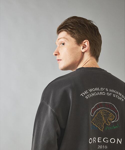 ABAHOUSE / アバハウス スウェット | 【POLER/ポーラー】EMB PIGMENT DYE CREW/ピグメント加工 | 詳細5