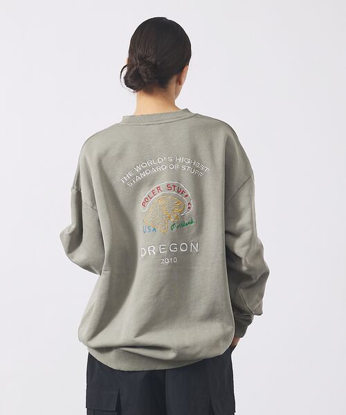 ABAHOUSE/アバハウス 【POLER/ポーラー】EMB PIGMENT DYE CREW/ピグメント加工 グレー L ABAHOUSE/アバハウス 【POLER/ポーラー】EMB PIGMENT DYE CREW/ピグメント加工 グレー L