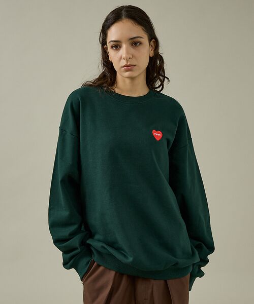 ABAHOUSE/アバハウス 【POLER / ポーラー】HEART LOGO EMBROIDERY CREW グリーン M ABAHOUSE/アバハウス 【POLER / ポーラー】HEART LOGO EMBROIDERY CREW グリーン M