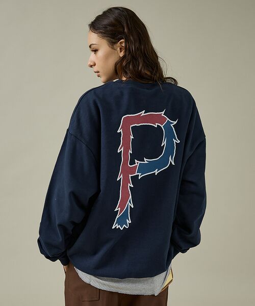 ABAHOUSE/アバハウス 【POLER/ポーラー】BIG LOGO CREW/ビッグロゴ クルーネックスウ ネイビー L ABAHOUSE/アバハウス 【POLER/ポーラー】BIG LOGO CREW/ビッグロゴ クルーネックスウ ネイビー L