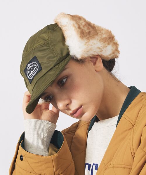 ABAHOUSE/アバハウス 【POLER / ポーラー】FLIGHT NYLON FUR FLAP / フラ カーキ F ABAHOUSE/アバハウス 【POLER / ポーラー】FLIGHT NYLON FUR FLAP / フラ カーキ F
