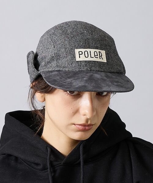 ABAHOUSE / アバハウス ハット | 【POLER / ポーラー】TWEED FLAP CAP / ツイード フラップ（グレー）