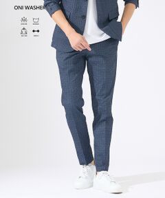 ABAHOUSE / アバハウス スラックス・ドレスパンツ | 【セットアップ対応 / 軽量 / ハイパーストレッチ】ワッシャー プリント スラ