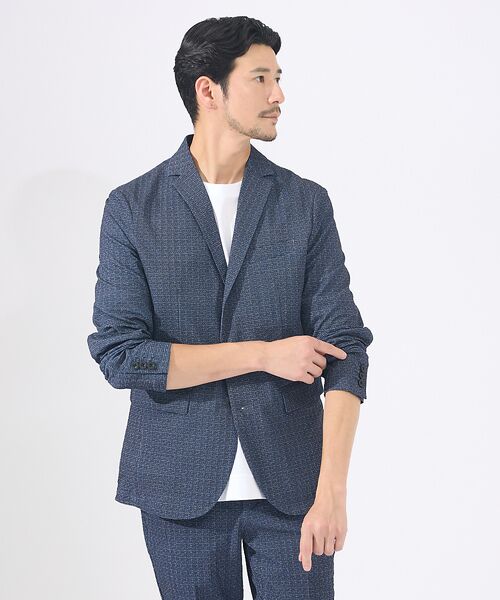 ABAHOUSE / アバハウス テーラードジャケット | 【上下2点セット / 軽量 / ハイパーストレッチ】ワッシャー プリント ジャケ | 詳細1