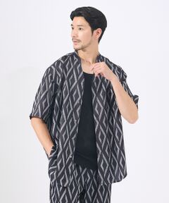 ABAHOUSE / アバハウス シャツ・ブラウス | 【AH ABAHOUSE/セットアップ対応】アムンゼン キーネック 半袖シャツ