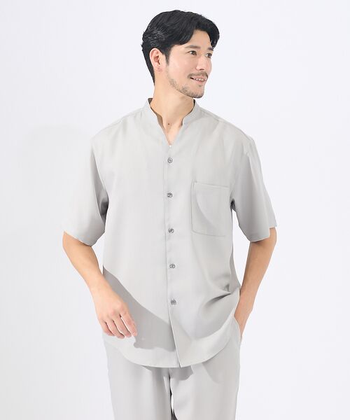 ABAHOUSE / アバハウス シャツ・ブラウス | 【AH ABAHOUSE/セットアップ対応】アムンゼン キーネック 半袖シャツ | 詳細2