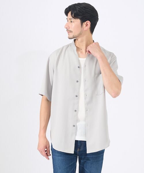 ABAHOUSE/アバハウス 【AH ABAHOUSE/セットアップ対応】アムンゼン キーネック 半袖シャツ グレージュ 48 ABAHOUSE/アバハウス 【AH ABAHOUSE/セットアップ対応】アムンゼン キーネック 半袖シャツ グレージュ 48