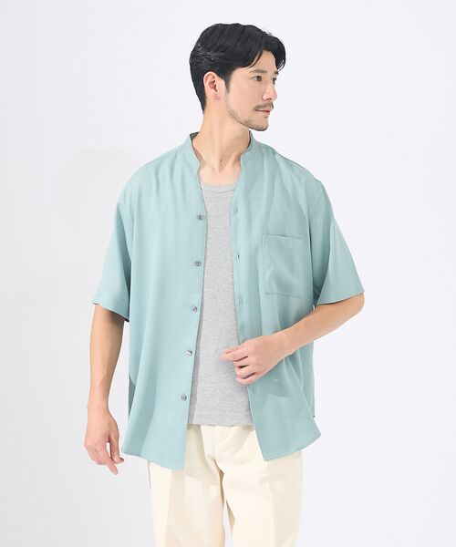 ABAHOUSE / アバハウス シャツ・ブラウス | 【AH ABAHOUSE/セットアップ対応】アムンゼン キーネック 半袖シャツ | 詳細7