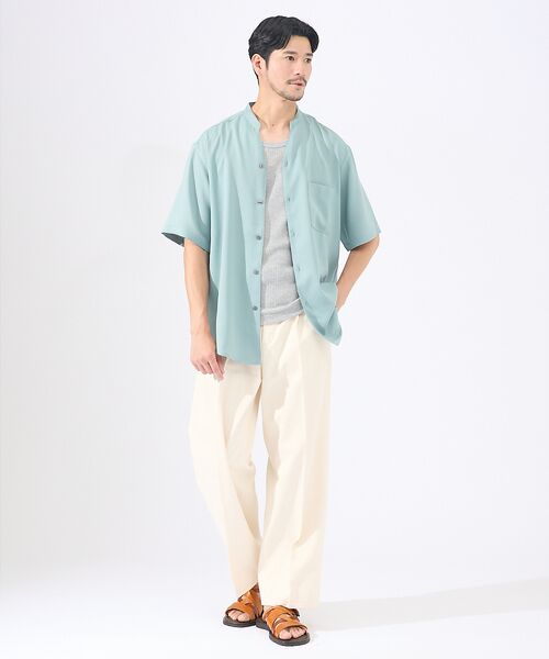 ABAHOUSE / アバハウス シャツ・ブラウス | 【AH ABAHOUSE/セットアップ対応】アムンゼン キーネック 半袖シャツ | 詳細8