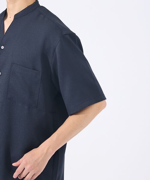 ABAHOUSE / アバハウス シャツ・ブラウス | 【AH ABAHOUSE/セットアップ対応】アムンゼン キーネック 半袖シャツ | 詳細13