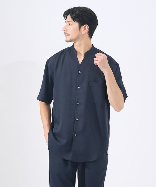 ABAHOUSE / アバハウス シャツ・ブラウス | 【AH ABAHOUSE/セットアップ対応】アムンゼン キーネック 半袖シャツ | 詳細17