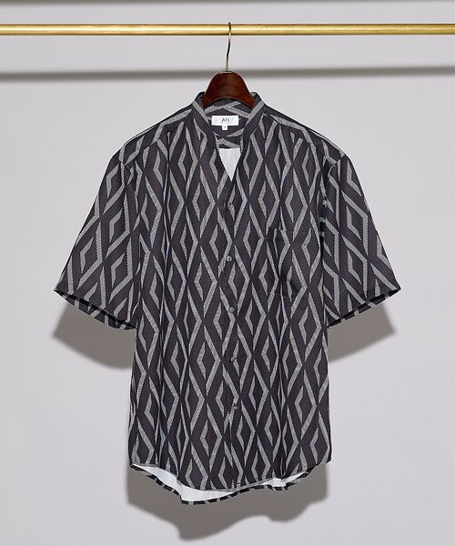 ABAHOUSE / アバハウス シャツ・ブラウス | 【AH ABAHOUSE/セットアップ対応】アムンゼン キーネック 半袖シャツ | 詳細23