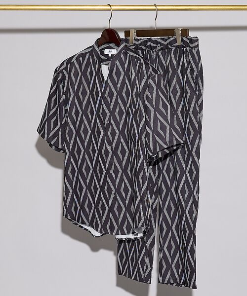 ABAHOUSE / アバハウス シャツ・ブラウス | 【AH ABAHOUSE/セットアップ対応】アムンゼン キーネック 半袖シャツ | 詳細24