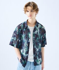 ABAHOUSE / アバハウス シャツ・ブラウス | 【AH ABAHOUSE】アブストラクト柄 シアーシャツ