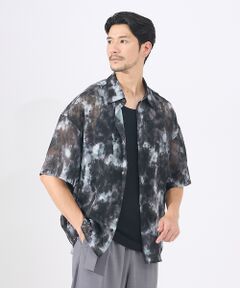 ABAHOUSE / アバハウス シャツ・ブラウス | 【AH ABAHOUSE】アブストラクト柄 シアーシャツ