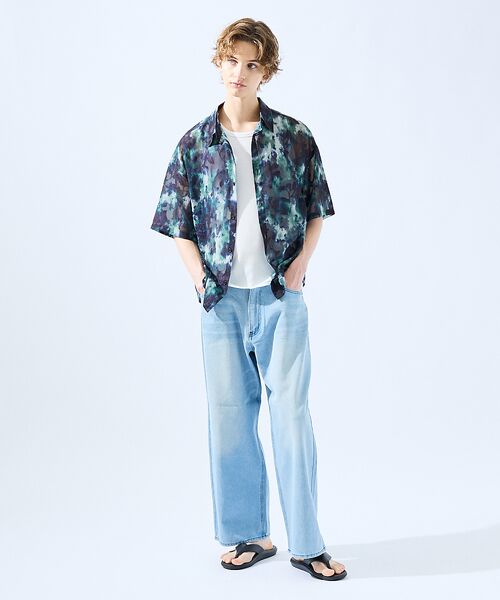 ABAHOUSE / アバハウス シャツ・ブラウス | 【AH ABAHOUSE】アブストラクト柄 シアーシャツ | 詳細4