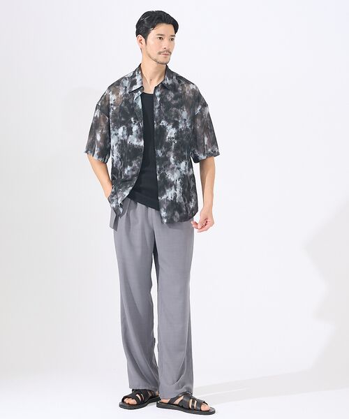 ABAHOUSE / アバハウス シャツ・ブラウス | 【AH ABAHOUSE】アブストラクト柄 シアーシャツ | 詳細5