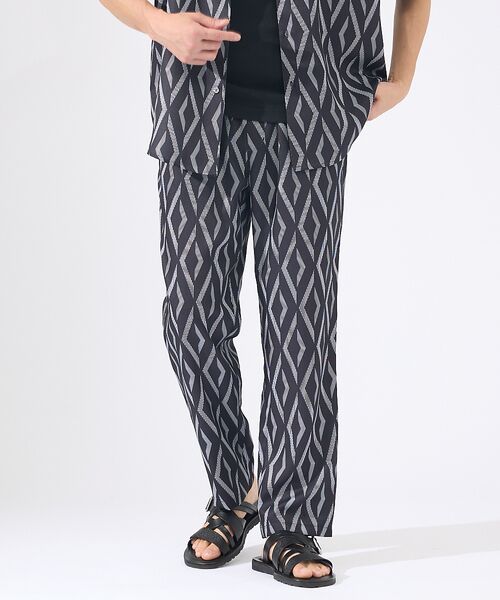 ABAHOUSE / アバハウス パンツ | 【AH ABAHOUSE/セットアップ対応】アムンゼン イージー パンツ(ブラック系その他1)