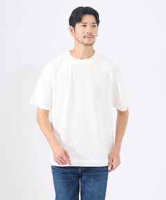 ABAHOUSE / アバハウス Tシャツ | 【レイヤード】ストライプ ジャガード 半袖Tシャツ