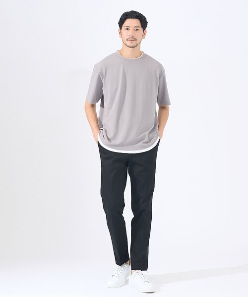 ABAHOUSE / アバハウス Tシャツ | 【レイヤード】ストライプ ジャガード 半袖Tシャツ | 詳細4