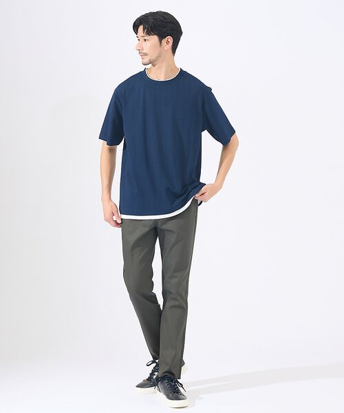 ABAHOUSE / アバハウス Tシャツ | 【レイヤード】ストライプ ジャガード 半袖Tシャツ | 詳細6